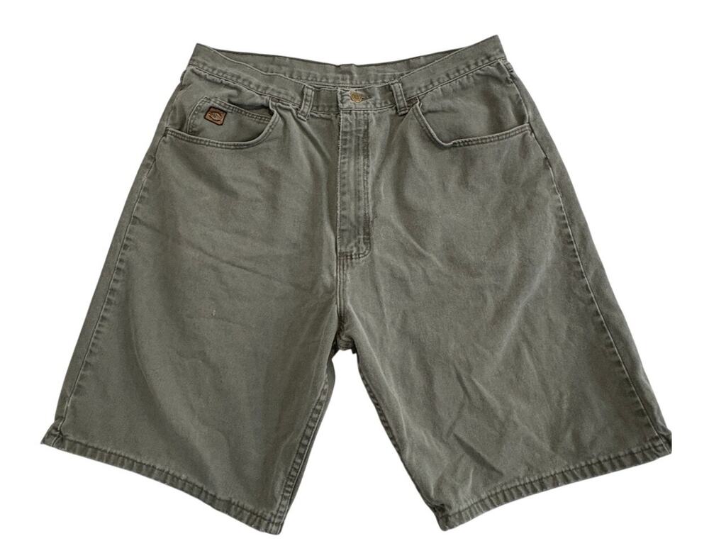 Vintage Wrangler Gray Denim Shorts Baggy Loose Fit Mens 34" Waist Y2K